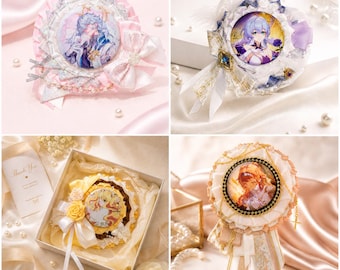Custom Ita Bag Abzeichen Halter Rosette | Handmade Anime Pin Display |  Itabag Rucksack Pin Dekorationen | Wähle zwischen Style A-D