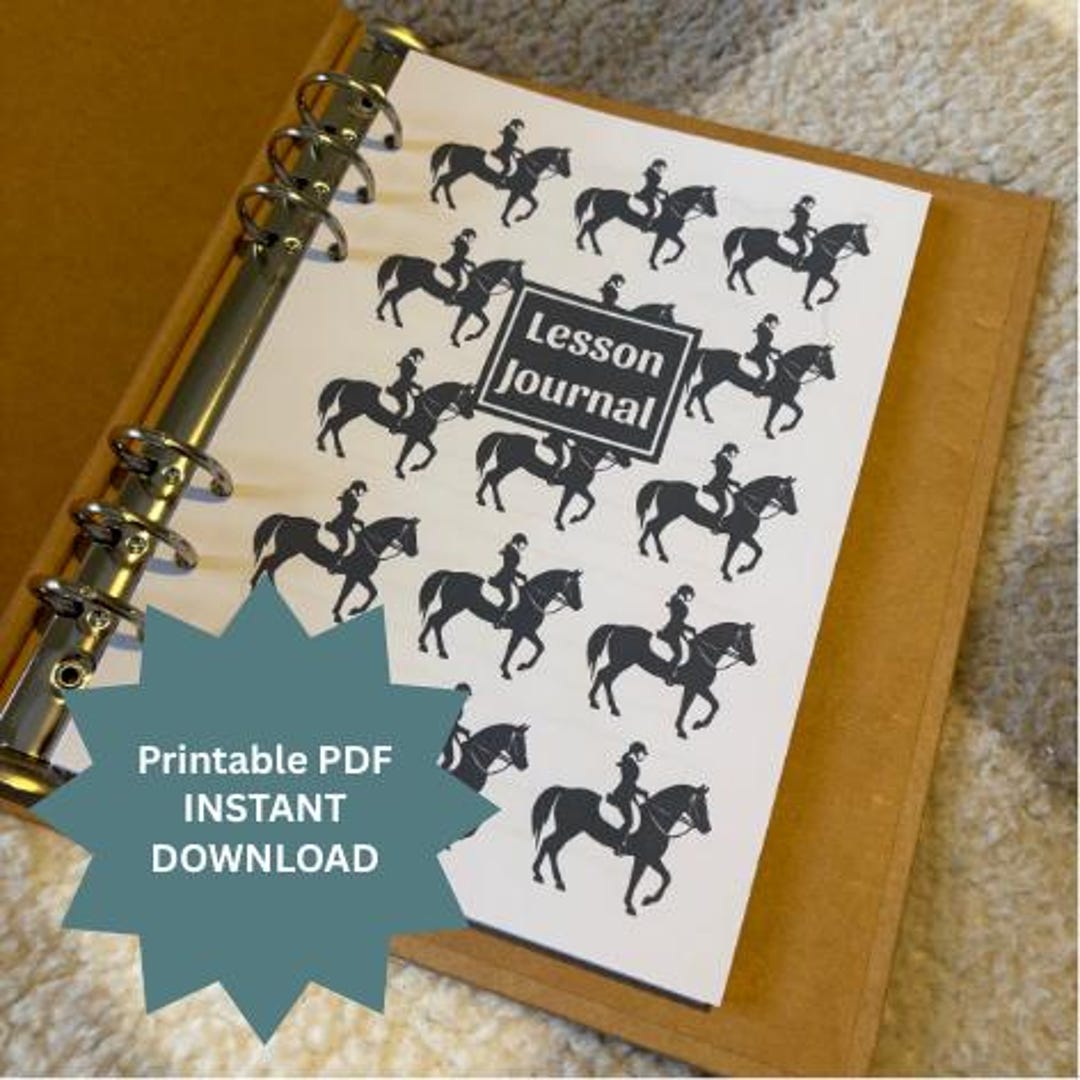 Equestrian Lesson Journal | Horse Riding Training Log | Printable PDF ...
