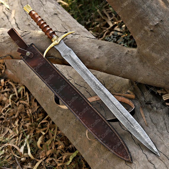 Medieval Handmade Fantasy Sword For Wall Decoration, Custom Made Replica Sword In Damascus Steel, Decorative Unique Sword For Wall Hanging