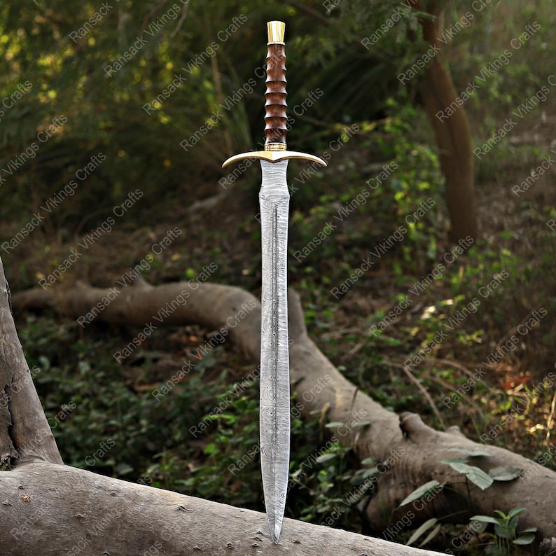 Medieval Handmade Fantasy Sword For Wall Decoration, Custom Made Replica Sword In Damascus Steel, Decorative Unique Sword For Wall Hanging bild 3