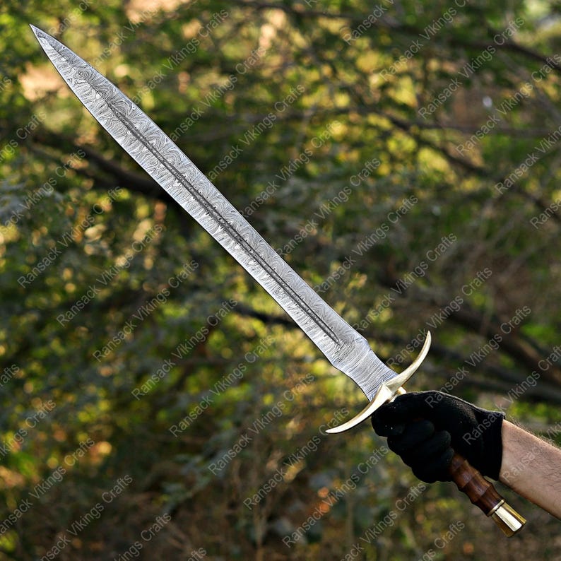 Medieval Handmade Fantasy Sword For Wall Decoration, Custom Made Replica Sword In Damascus Steel, Decorative Unique Sword For Wall Hanging bild 8