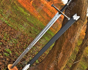 Medieval Handmade Fantasy Sword For Wall Decoration, Custom Made Replica Sword In Steel, Decorative Unique Sword with Free Wall Mount