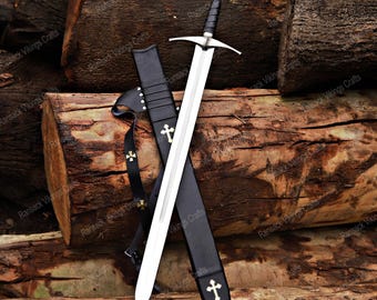 Medieval Handmade Fantasy Sword For Wall Decoration, Custom Made Replica Sword In Steel, Decorative Unique Sword With Scabbard