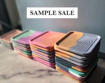 SAMPLE SALE! Handmade Coasters with Arch Accent, Mic and Match imperfect items, eco-resin drinkware, Textured Minimalist Home Decor