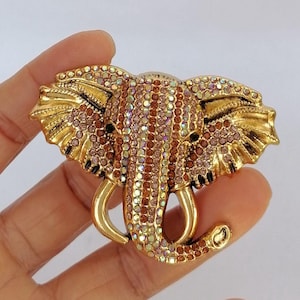 Art Style Unik Elefantbroschnål Med Glittrande Strasskristaller Smyckeskollektion CDB6639H