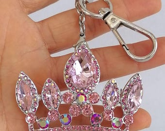 Rhinestone Crystals Purse Charm Crown Keychain Pendant CDK5050HB