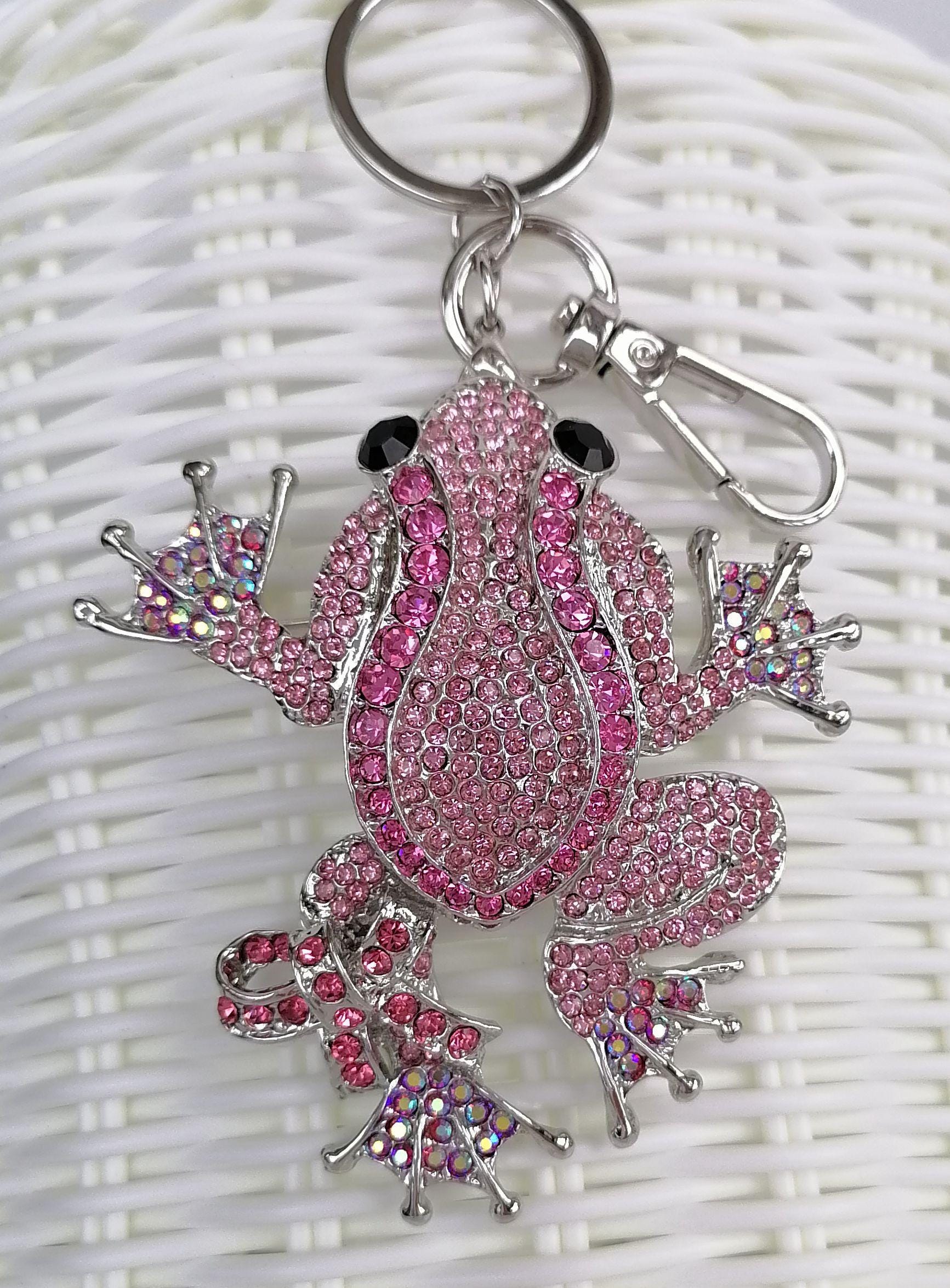 Art Style Purse Charm Insect Frog Keychain Keyring Pendant Rhinestone ...