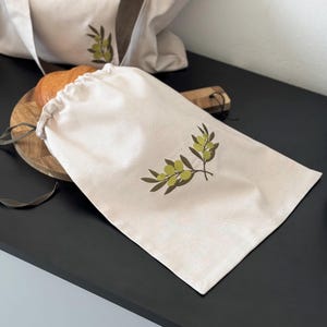 Linen Bread Bag, Reusable Bread Storage Bag, Sourdough Bread Bag, Fabric Bakery Bag, Handmade Kitchen Bag, Eco Friendly Bread Baking Gift