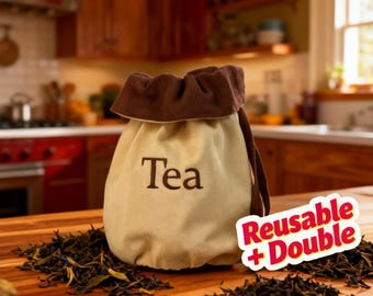 Reusable Tea Bag - Double Layered Tea Storage Pouch