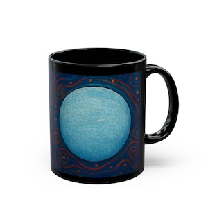 Uranus Planet Mug: Mosaic Space Art Coffee Cup - Astronomy Gift