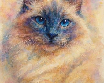 Custom Watercolor Pet Portrait: Personalized Dog & Cat Art (Digital Download)