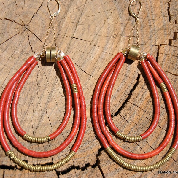 Adanna Tribal Tripal Hoop Earrings