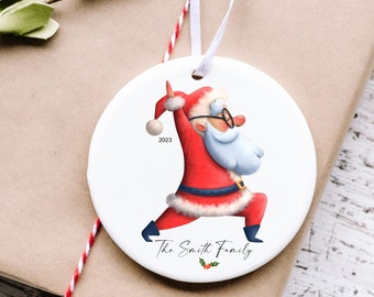 Santa Yoga Christmas Ornament -Personalized Yogi Christmas Ornament  - Yoga Teacher Gift - Keep sake Yearly Ornament