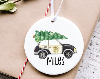 Police Car Christmas Ornament - Personalized 1st Christmas Fire Engine - Emergency Vehicle Yearly Ornament - Stocking Stuffer