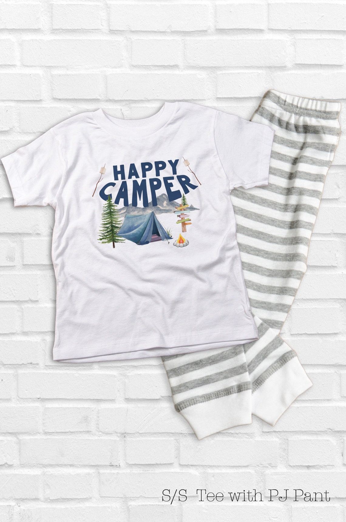 Happy Camper Pajamas Personalized Birthday Pajama Set Custom Etsy