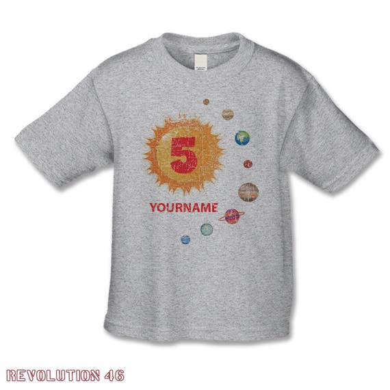 Personalised Children/'s Kids Birthday 1st 2nd 3rd 4th 5th SPACE ROCKET T-Shirt
