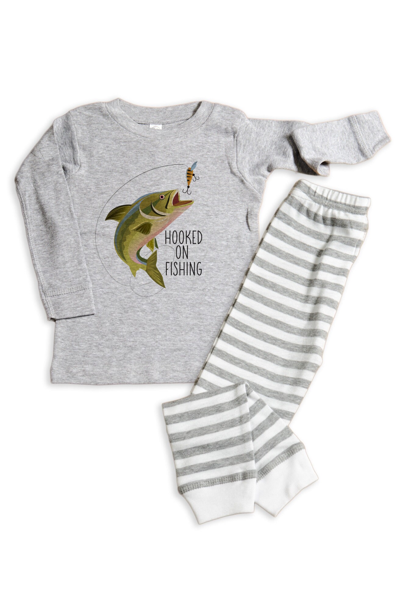 Hooked on Fishing Pajamas Birthday Pajama Set Baby Layette Etsy