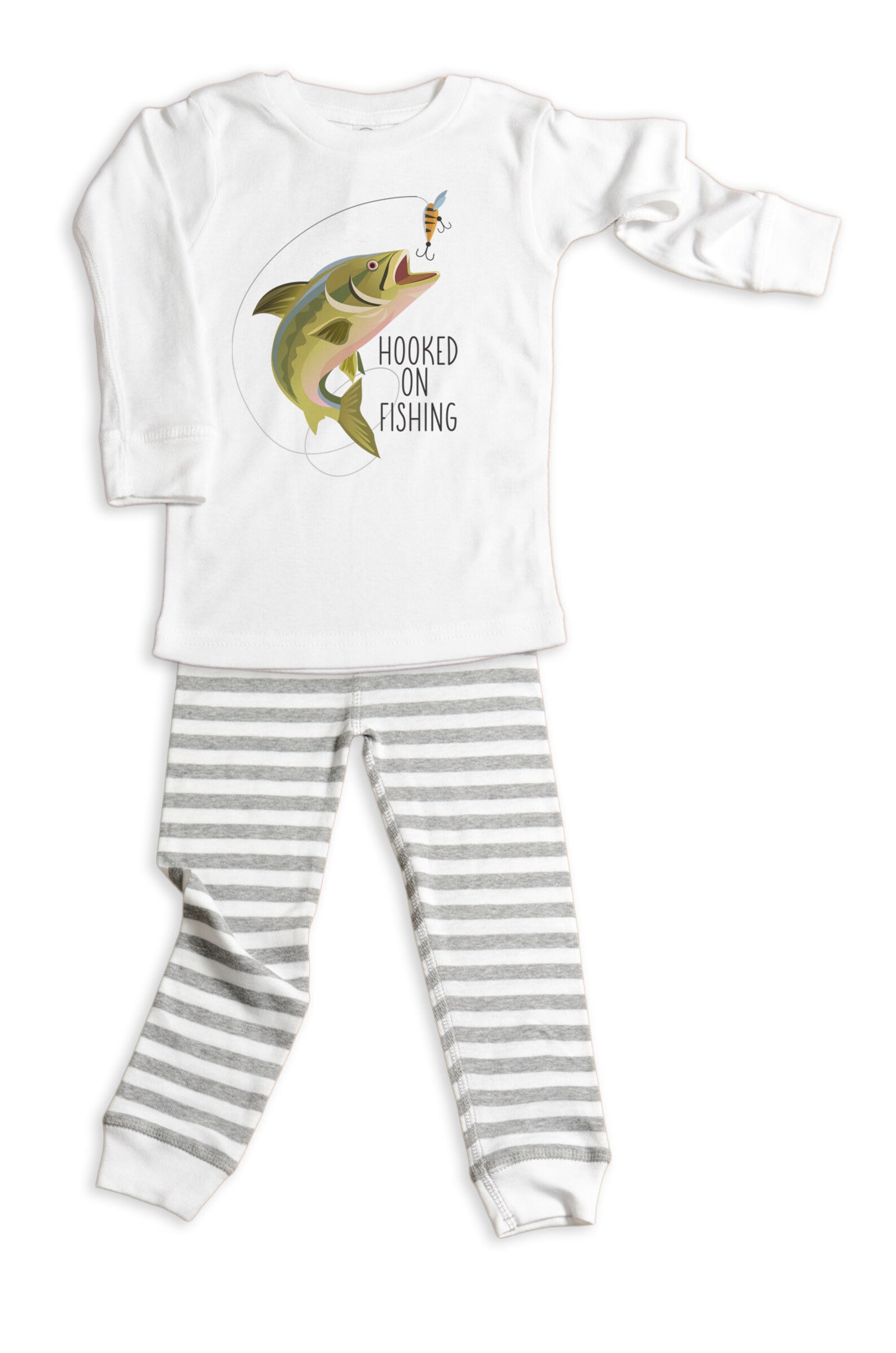 Hooked on Fishing Pajamas Birthday Pajama Set Baby Layette Etsy
