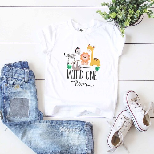 Custom Wild One Shirt First Birthday Boy Shirt Zoo Birthday Etsy