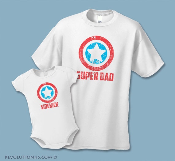 Father son superhero shirts Clearance