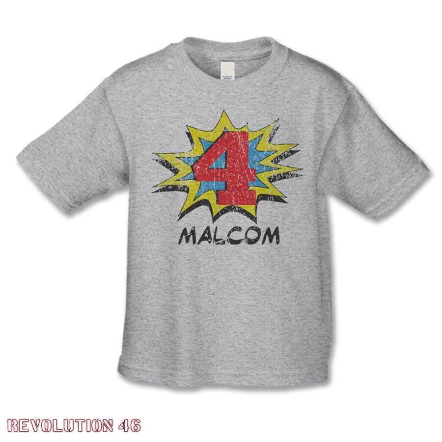 superhero 4th birthday shirt