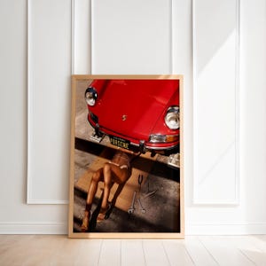 Red Porsche Poster, Automotive Wall Art (Digital Download)