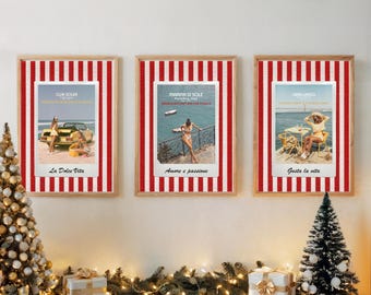 Vintage Italian Summer Poster Set of 3: La Dolce Vita (Digital Download A3, A4