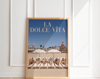 Vintage Fashion Magazine Poster: La Dolce Vita Beach Print (Digital Download A3/A4 JPGs)
