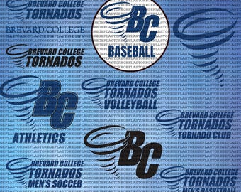 Layered Brevard College SVG, Cricut, Tornados SVG, Leichtathletik, Fußball, Universität, digitale Datei.