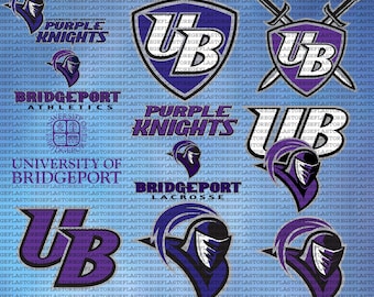 SVG en capas de la Universidad de Bridgeport, atletismo, SVG de Purple Knights, universidad, Cricut, fútbol, archivo digital.