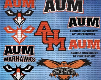 Hochwertige Auburn Montgomery College SVG, Universität, Cricut, Warhawks SVG, AUM, Fußball, Leichtathletik, Sofort Download.