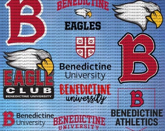 Mehrschichtige Benediktiner-Hochschule SVG, Leichtathletik, Adler SVG, College, Cricut, Fußball, Sofort Download.