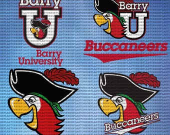 SVG de Barry University en capas, atletismo, Curcit, Buccaneers SVG, universidad, fútbol, descarga instantánea.
