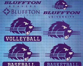 Geschichtete Bluffton Universität SVG, Cricut, Beavers SVG, Leichtathletik, Fußball, College, digitale Datei.