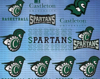 Layered Castleton University SVG, Athletics, Cricut, Spartans SVG, College, Football, Instant Download.
