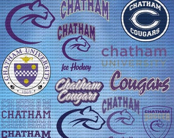Layered Chatham University SVG, Cricut , Cougars SVG, Athletics, Football, College, Digital File.