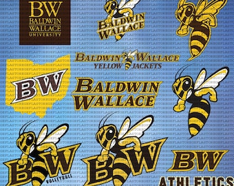 Layered Baldwin Wallece University SVG, Cricut, Athletics, Yellow Jackets SVG, Football, College, BW, Instant Download.