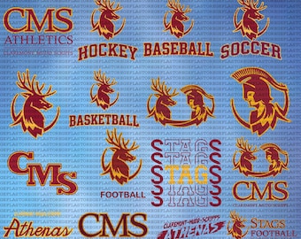 Layered Claremont Mudd Scripps Colleges SVG, Athletics, CMS, Athenas SVG, Stags, Football, Cricut, University, Digital File.