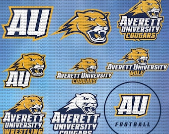Layered Averett University SVG, Cougars SVG, Athletics, Football, College, Cricut, Digital File.