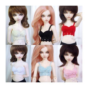 Short crochet top, tank top, bra for bjd MSD any color