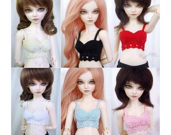 Short crochet top, tank top, bra for bjd MSD any color