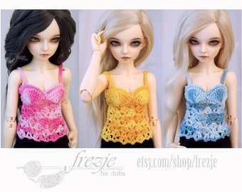 Ombre crochet lacy top cami top sleveeless shirt for slim bjd MSD
