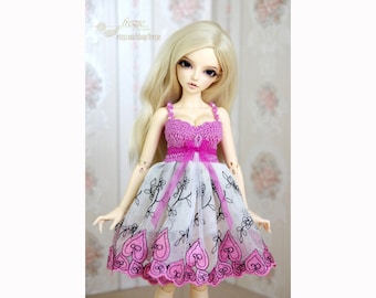 OOAK Pink dress for bjd MSD and Tonner dolls