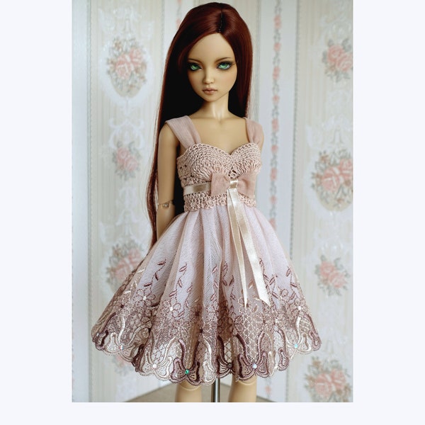 Cappuccino beige dress for bjd MSD Iplehouse JID doll