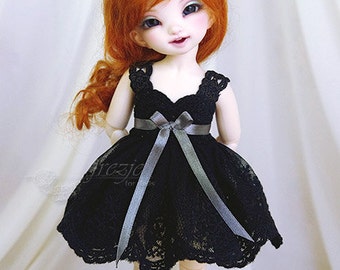 Black lace dress for TINY bjd LittleFee