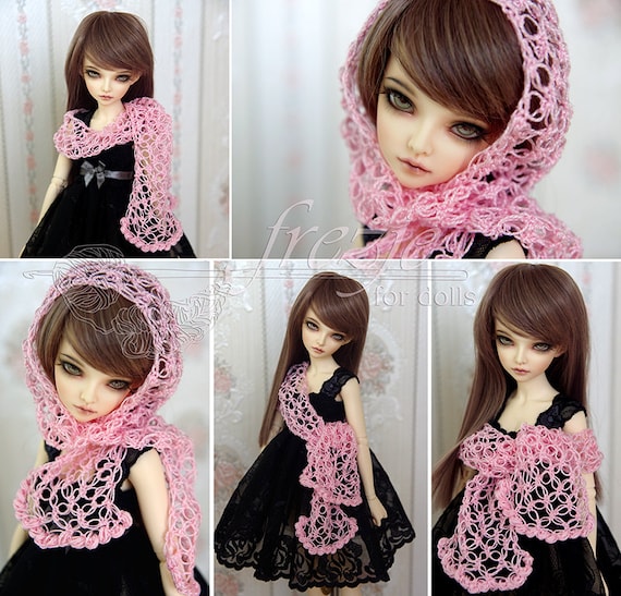 Pink scarf for bjd MSD