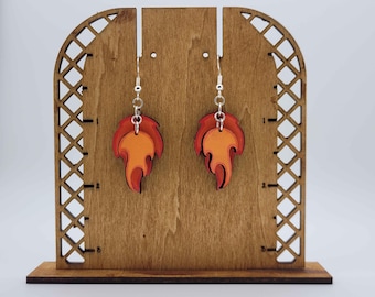 Fireball dangle earrings with .925 sterling silver plated hooks