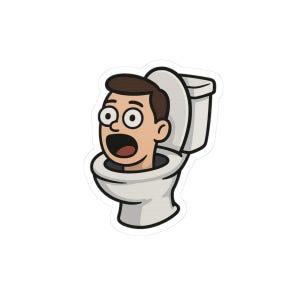 Skibidi Toilet Sticker - Funny Meme Waterproof Vinyl Decal | Skibidi Merch for Laptops, Notebooks, Water Bottles & More | Trendy Gift