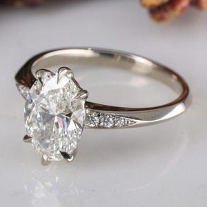 2 Ct Brilliant Cut Oval Moissanite Ring For Women, Coco Engagement Ring, 925 Sterling Silver Ring, 6 Claw Prong, Solitaire Promise Ring