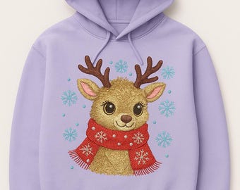 Weihnachten Rentier Stickdatei, Schal Hirsch (Instant Download)